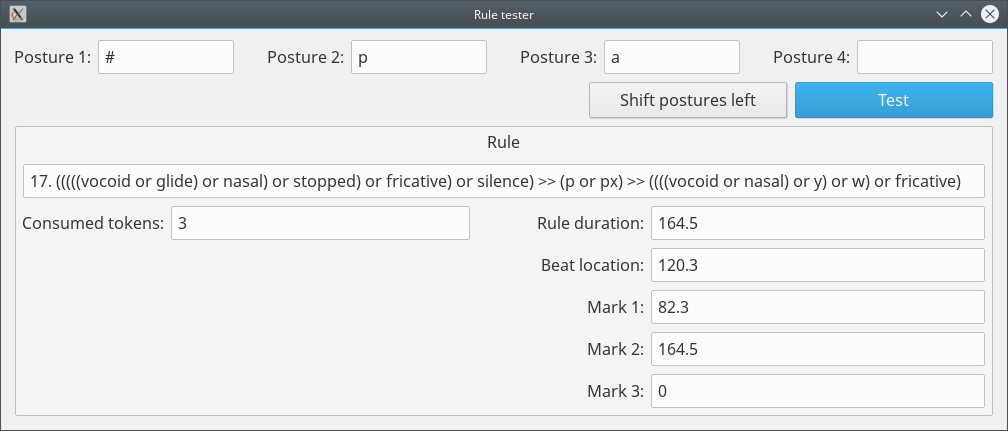 Screenshot of the rule tester